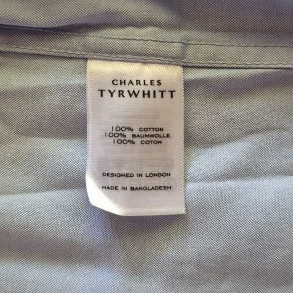 Charles Tyrwhitt Twill Men Dress Shirt color light Purple size 16 1/2in 33in - Picture 7 of 8